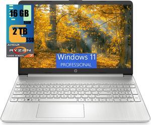 HP 15 Laptop, 15.6 HD Display, AMD Ryzen 7 5700U 8 cores Processor, AMD Radeon Graphics, 16GB DDR4  2TB PCIe SSD, Full-Size Keyboard, Wi-Fi 6 & Bluetooth, Windows 11 Pro