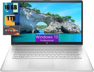 HP 17 Laptop, 17.3" HD+ Touchscreen Display, AMD Ryzen 5 7530U 6 cores Processor, AMD Radeon Graphics, 16GB DDR4  1TB PCIe SSD, Wi-Fi 6, HDMI, Backlit KB, Webcam, Windows 10 Pro