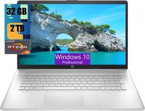 HP 17 Laptop, 17.3" HD+ Touchscreen Display, AMD Ryzen 5 7530U 6 cores Processor, AMD Radeon Graphics, 32GB DDR4  2TB PCIe SSD, Wi-Fi 6, HDMI, Backlit KB, Webcam, Windows 10 Pro