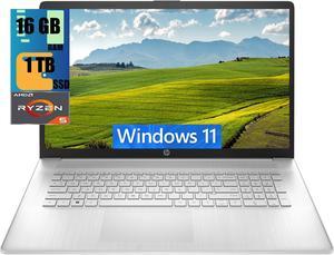 HP 17 Laptop, 17.3" HD+ Touchscreen Display, AMD Ryzen 5 7530U 6 cores Processor, AMD Radeon Graphics, 16GB DDR4  1TB PCIe SSD, Wi-Fi 6, HDMI, Backlit KB, Webcam, Windows 11