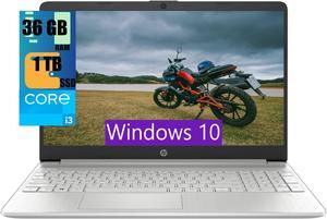 HP 15 Laptop, 15.6" HD Touchscreen, Intel Core i3-1215U 6 cores Processor, Intel UHD graphics, 36GB DDR4  1TB PCIe SSD, WiFi, Bluetooth, HDMI, USB-A&C, Windows 10