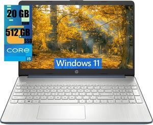 HP 15 Laptop, 15.6" HD Display, Intel Core i3-1115G4 2 Cores Processor, Intel UHD Graphics, 20GB DDR4  512GB PCIe SSD, Wi-Fi, SD Card Reader, HDMI, Webcam, Windows 11