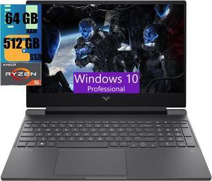 HP Victus 15 Gaming Laptop, 15.6" FHD 144Hz Display, AMD Ryzen 5 7535HS 6 cores Processor, NVIDIA GeForce RTX 2050 4GB GDDR6, 64GB DDR5  512GB PCIe SSD, Backlit Keyboard, Windows 10 Pro