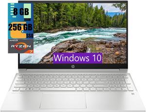 HP Pavilion 15 Laptop, 15.6" FHD (1920 x 1080) Display, AMD Ryzen 7 7730U 8 cores Processor, AMD Radeon Graphics, 8GB DDR4  256GB PCIe SSD, Webcam, Wi-Fi, Bluetooth, Windows 10