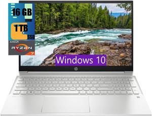 HP Pavilion 15 Laptop, 15.6" FHD (1920 x 1080) Display, AMD Ryzen 7 7730U 8 cores Processor, AMD Radeon Graphics,16GB DDR4  1TB PCIe SSD, Webcam, Wi-Fi, Bluetooth, Windows 10