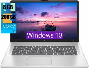 HP 17 Laptop, 17.3" FHD (1920 x 1080) Display, Intel Core i3-N305 (8-core) Processor, Intel UHD Graphics, 8GB DDR4  256GB PCIe SSD, Wi-Fi 6, Fast Charge, Fingerprint Reader, Windows 10