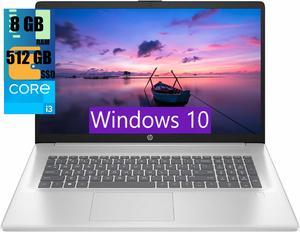 HP 17 Laptop, 17.3" FHD (1920 x 1080) Display, Intel Core i3-N305 (8-core) Processor, Intel UHD Graphics, 8GB DDR4  512GB PCIe SSD, Wi-Fi 6, Fast Charge, Fingerprint Reader, Windows 10