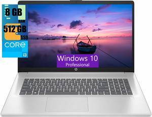 HP 17 Laptop, 17.3" FHD (1920 x 1080) Display, Intel Core i3-N305 (8-core) Processor, Intel UHD Graphics, 8GB DDR4  512GB PCIe SSD, Wi-Fi 6, Fast Charge, Fingerprint Reader, Windows 10 Pro