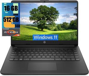 HP 14 Laptop, 14" HD Touchscreen, AMD Ryzen 3 5300U 4 Cores Processor, AMD Radeon Graphics, 16GB DDR4  512GB PCIe SSD, Wi-Fi, Bluetooth, HDMI, Webcam, Windows 11