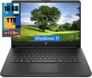 HP 14 Laptop, 14" HD Touchscreen, AMD Ryzen 3 5300U 4 Cores Processor, AMD Radeon Graphics, 16GB DDR4  1TB PCIe SSD, Wi-Fi, Bluetooth, HDMI, Webcam, Windows 11