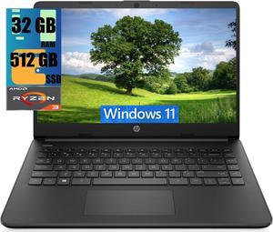 HP 14 Laptop, 14" HD Touchscreen, AMD Ryzen 3 5300U 4 Cores Processor, AMD Radeon Graphics, 32GB DDR4  512GB PCIe SSD, Wi-Fi, Bluetooth, HDMI, Webcam, Windows 11