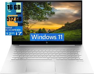 HP Envy 17 Laptop, 17.3" FHD Touchscreen, Intel Core i7-1255U 10-Core Processor, Intel Iris Xe Graphics, 16GB DDR4  512GB PCIe SSD, Backlit Keyboard, Fingerprint Reader, Windows 11