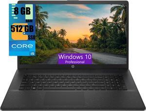 HP 17 Laptop, 17.3" HD+ (1600 x 900) Display, Intel Core i5-1235U 10-core Processor, Intel Iris Xe Graphics, 8GB DDR4  512GB PCIe SSD, WiFi6, Bluetooth5, Windows 10 Pro