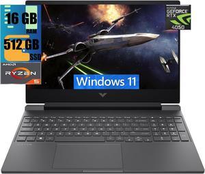 HP Victus 15 Gaming Laptop, 15.6" FHD 144Hz Display, AMD Ryzen 5 8645HS 6-core Processor, NVIDIA GeForce RTX 4050 6 GB GDDR6, 16GB DDR5  512GB PCIe SSD, Backlit Keyboard, Windows 11