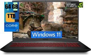 Refurbished MSI Katana GF76 17 Gaming Laptop 173 FHD 144Hz Display Intel Core i711800H 8Core Processor NVIDIA GeForce RTX 3050 Ti 4GB GDDR6 64GB DDR4 1TB PCIe SSD Backlit Keyboard Windows 11