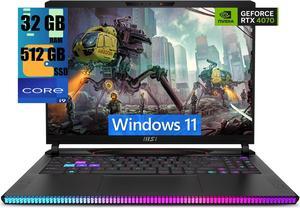 MSI Raider GE68HX 16 Gaming Laptop, 16" FHD+ IPS 144Hz Display, Intel 24-core i9-14900HX Processor, NVIDIA GeForce RTX 4070 8GB Graphic, 32GB DDR5  512GB PCIe SSD, RGB Backlit, Windows 11