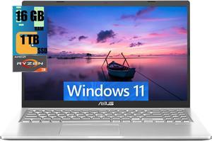 ASUS VivoBook 15 Laptop, 15.6" FHD (1920 x 1080) Display, AMD Dual-core Ryzen 3 3250U Processor, AMD Radeon Graphics, 16GB DDR4  1TB PCIe SSD, VGA Camera, SonicMaster Audio, Windows 11