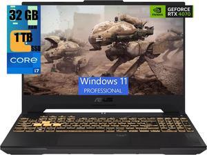 ASUS TUF F15 Gaming Laptop, 15.6" FHD 144Hz Display, Intel Core i7-12700H 14 cores Processor, NVIDIA GeForce RTX 4070 8GB GDDR6, 32GB DDR5  1TB PCIe SSD, WiFi 6, Bluetooth5.2, Windows 11 Pro