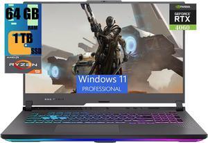 ASUS ROG Strix G17 G713 Gaming Laptop, 17.3" WQHD IPS 240Hz Display, AMD 12-Core Ryzen 9 7845HX Processor, NVIDIA GeForce RTX 4060 8GB Graphic, 64GB DDR5  1TB PCIe SSD, RGB Backlit, Windows 11 Pro
