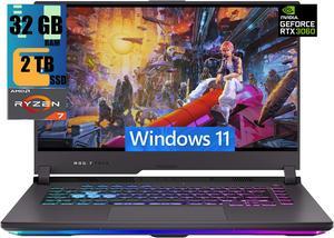 ASUS ROG Strix G15 Gaming Laptop, 15.6" WQHD IPS 165Hz Display, AMD Ryzen 7 6800H Octa-core Processor, NVIDIA GeForce RTX 3060 6 GB GDDR6, 32GB DDR5  2TB PCIe SSD, RGB Backlit, Windows 11