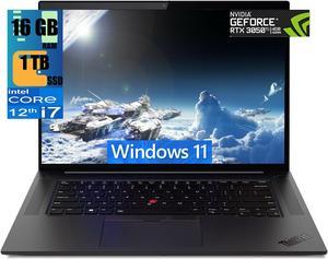 Lenovo X1 16 Business Laptop, 16" FHD+ Display, Intel 14-Core i7-12700H Processor, NVIDIA GeForce RTX 3050 Ti 4GB Graphic, 16GB DDR5  1TB PCIe SSD, FP Reader, Wi-Fi 6, Windows 11