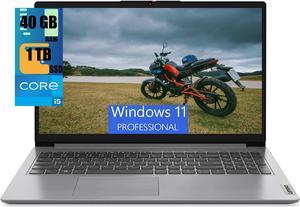 Lenovo IdeaPad 1 15 Business Laptop, 15.6" FHD Display, Intel 10-Core i5-1235U Processor, Intel Iris Xe Graphics, 40GB DDR4  1TB PCIe SSD, Webcam, Bluetooth, Wi-Fi 6, HDMI, Windows 11 Pro