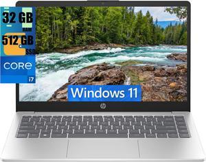 HP 14 Business Laptop, 14" FHD (1920 x 1080) Display, Intel 10-core i7-1355U Processor, Intel Iris Xe Graphics, 32GB DDR4  512GB PCIe SSD, Backlit Keyboard, Bluetooth 5.3, Windows 11