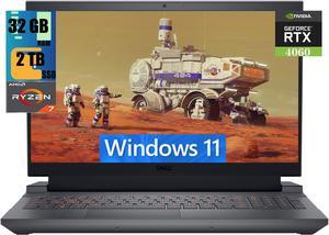 DELL G15 5535 15 Gaming Laptop, 15.6" FHD 165Hz Display, AMD Octa-core Ryzen 7 7840HS Processor, GeForce RTX 4060 8GB Graphic, 32GB DDR5  2TB PCIe SSD, WiFi 6, Bluetooth 5.3, Windows 11