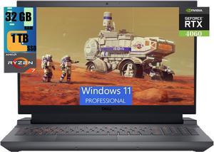 DELL G15 5535 15 Gaming Laptop, 15.6" FHD 165Hz Display, AMD Octa-core Ryzen 7 7840HS Processor, GeForce RTX 4060 8GB Graphic, 32GB DDR5  1TB PCIe SSD, WiFi 6, Bluetooth 5.3, Windows 11 Pro