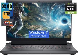 Dell G15 15 Gaming Laptop, 15.6" FHD 165 Hz Display, AMD Ryzen 7 7840HS 8 Core Processor, GeForce RTX 4060 8GB GDDR6 Graphics, 32GB DDR5  1TB PCIe SSD, WiFi 6, Bluetooth 5.3, Windows 11 Pro