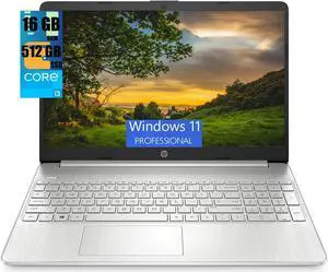 HP 15 Laptop, 15.6" Full HD Display, Intel Core i3-1115G4 Dual-Core 3.00GHz Processor, Intel UHD Graphics, 16GB DDR4  512GB PCIe SSD, Webcam, HDMI, Wi-Fi, Bluetooth, Windows 11 Pro