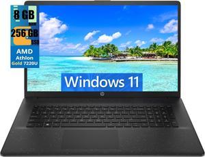 HP 17 Laptop, 17.3" HD+ (1600x900) 60Hz Display, AMD Athlon Gold 7220U 2-Cores Processor, AMD Radeon Graphics, 8GB  DDR4  256GB  PCIe SSD, WiFi 6, Bluetooth 5.3, Windows 11 Home