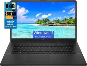 HP 17 Laptop, 17.3" HD+ (1600x900) 60Hz Display, AMD Athlon Gold 7220U 2-Cores Processor, AMD Radeon Graphics, 8GB  DDR4  256GB  PCIe SSD, WiFi 6, Bluetooth 5.3, Windows 11 Pro