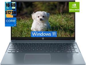 HP Pavilion 15 Laptop, 15.6" Full HD Touchscreen, Intel Core i7-1355U 10-Cores Processor, NVIDIA MX550 2GB GDDR6, 16GB DDR4  512GB PCIe SSD, Backlit KB, WiFi 6, Bluetooth 5.2, Windows 11