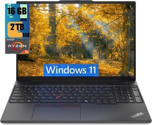 Lenovo ThinkPad E16 Laptop, 16.0" WUXGA IPS Display, AMD Ryzen 5 7530U 6-Core Processor, AMD Radeon Graphics, 16GB  DDR4  2TB PCIe SSD, Backlit KYB, Fingerprint, WiFi 6, Windows 11 Home