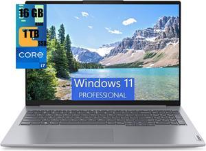 Lenovo ThinkBook 16 Gen 6 Laptop, 16.0" FHD+ Touchscreen, Intel Core i7-1355U 10-Cores Processor, Intel Iris Xe Graphics, 16GB DDR4  1TB PCIe SSD, Backlit KYB, Fingerprint, Windows 11 Pro