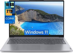 Lenovo ThinkBook 16 Gen 6 Business Laptop, 16.0" UXGA Touchscreen, Intel Core i7-1355U 10-Cores Processor, Intel Iris Xe Graphics, 16GB DDR4  2TB PCIe SSD, Backlit KYB, FP Reader, Windows 11