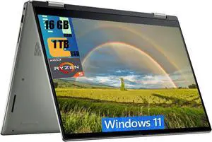 Dell Inspiron 14 2-in-1 Laptop, 14" FHD+ Touchscreen, AMD Ryzen 5 5625U 6 cores Processor, AMD Radeon Graphics, 16GB DDR4  1TB PCIe SSD, Backlit Keyboard, Fingerprint Reader, Windows 11