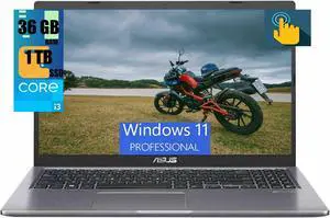ASUS VivoBook 15 Laptop, 15.6" FHD Touchscreen, Intel Core i3-1115G4 2 Cores Processor, Intel UHD Graphics, 36GB DDR4  1TB PCIe SSD, Fingerprint Reader, Backlit Keyboard, Windows 11 Pro