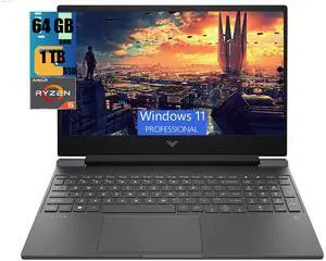 HP Victus 15 Gaming Laptop, 15.6" FHD 144Hz Display, AMD Ryzen 5 7535HS 6 Cores Processor, AMD Radeon RX 6550M Graphics, 64GB DDR5  1TB PCIe SSD, Wi-Fi 6 Backlit Keyboard, Windows 11 Pro