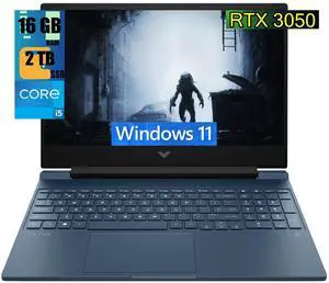 HP Victus 15 Gaming Laptop, 15.6" FHD 144Hz Display, Intel Core i5-12450H 8 Cores Processor, NVIDIA GeForce RTX 3050 4 GB GDDR6, 16GB DDR4  2TB PCIe SSD, Backlit Keyboard, Wi-Fi 6, Windows 11