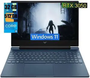 HP Victus 15 Gaming Laptop, 15.6" FHD 144Hz Display, Intel Core i5-12450H 8 Cores Processor, NVIDIA GeForce RTX 3050 4 GB GDDR6, 32GB DDR4  512GB PCIe SSD, Backlit Keyboard, Wi-Fi 6, Windows 11