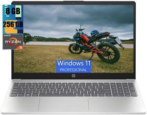 HP 15 Laptop, 15.6" HD (1366 x 768) Touchscreen, AMD Ryzen 5 7520U 4 Cores Processor, AMD Radeon Graphics, 8GB  DDR4  256GB  PCIe SSD, Bluetooth, Wi-Fi, Windows 11 Pro