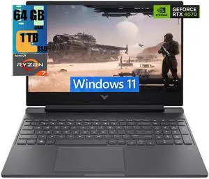 HP Victus 16 Gaming Laptop, 16.1" FHD 144 Hz Display, AMD Ryzen 7 8845HS 8 Cores Processor, NVIDIA GeForce RTX 4070 8GB GDDR6, 64GB DDR5  1TB PCIe SSD, Backlit Keyboard, Wi-Fi 6 Windows 11