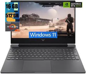 HP Victus 16 Gaming Laptop, 16.1" FHD 144 Hz Display, AMD Ryzen 7 8845HS 8 Cores Processor, NVIDIA GeForce RTX 4070 8GB GDDR6, 16GB DDR5  512GB PCIe SSD, Backlit Keyboard, Wi-Fi 6 Windows 11