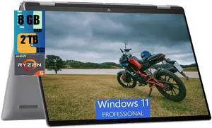 HP Envy x360 2-in-1 16 Laptop, 16" WUXGA 1920 x 1200 Touchscreen, AMD Ryzen 5 8640HS 6-Core Processor, AMD Radeon Graphics, 8GB  DDR4  2TB PCIe SSD, Backlit KB, Wi-Fi 6E, Windows 11 Pro