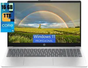 HP 15 Laptop, 15.6" HD Touchscreen, Intel Core i5-1235U 10 cores Processor, Intel Iris Xe Graphics, 16GB DDR4  1TB PCIe SSD, Wi-Fi 6E and Bluetooth 5.3, Windows 11 Pro