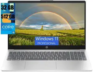 HP 15 Laptop, 15.6" HD Touchscreen, Intel Core i5-1235U 10 cores Processor, Intel Iris Xe Graphics, 32GB DDR4  512GB PCIe SSD, Wi-Fi 6E and Bluetooth 5.3, Windows 11 Pro