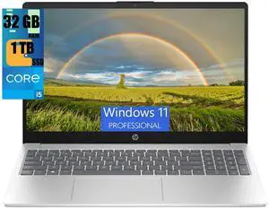 HP 15 Laptop, 15.6" HD Touchscreen, Intel Core i5-1235U 10 cores Processor, Intel Iris Xe Graphics, 32GB DDR4  1TB PCIe SSD, Wi-Fi 6E and Bluetooth 5.3, Windows 11 Pro