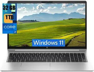 HP ProBook 450 G10 15 Laptop, 15.6" FHD Display, Intel Core i7-1355U 10-Core Processor, Intel UHD Graphics, 32GB DDR4  1TB PCIe SSD, Backlit Keyboard, Webcam, Wi-Fi 6E, Windows 11